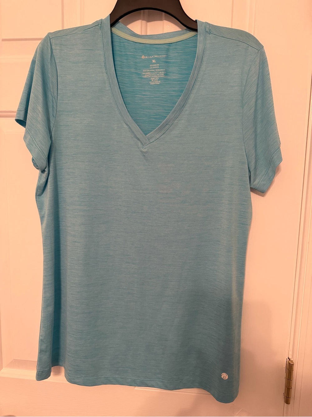 Misses-Bally -total fitness v neck t shirt. XL. New w/o tags. Light blue $15